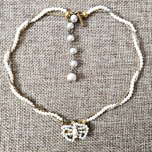Elegant Miriam Haskell Pearl and Gold Vintage Necklace